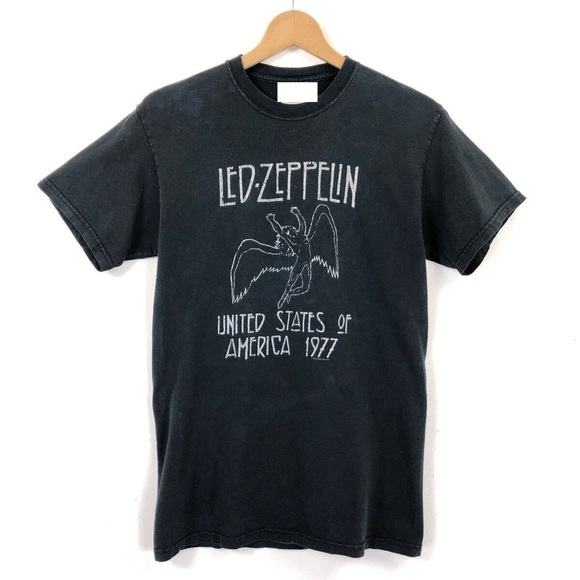 Tops - Led Zeppelin Red Band Tshirt Graphics Unisex Tshirt Music Tour Shirt